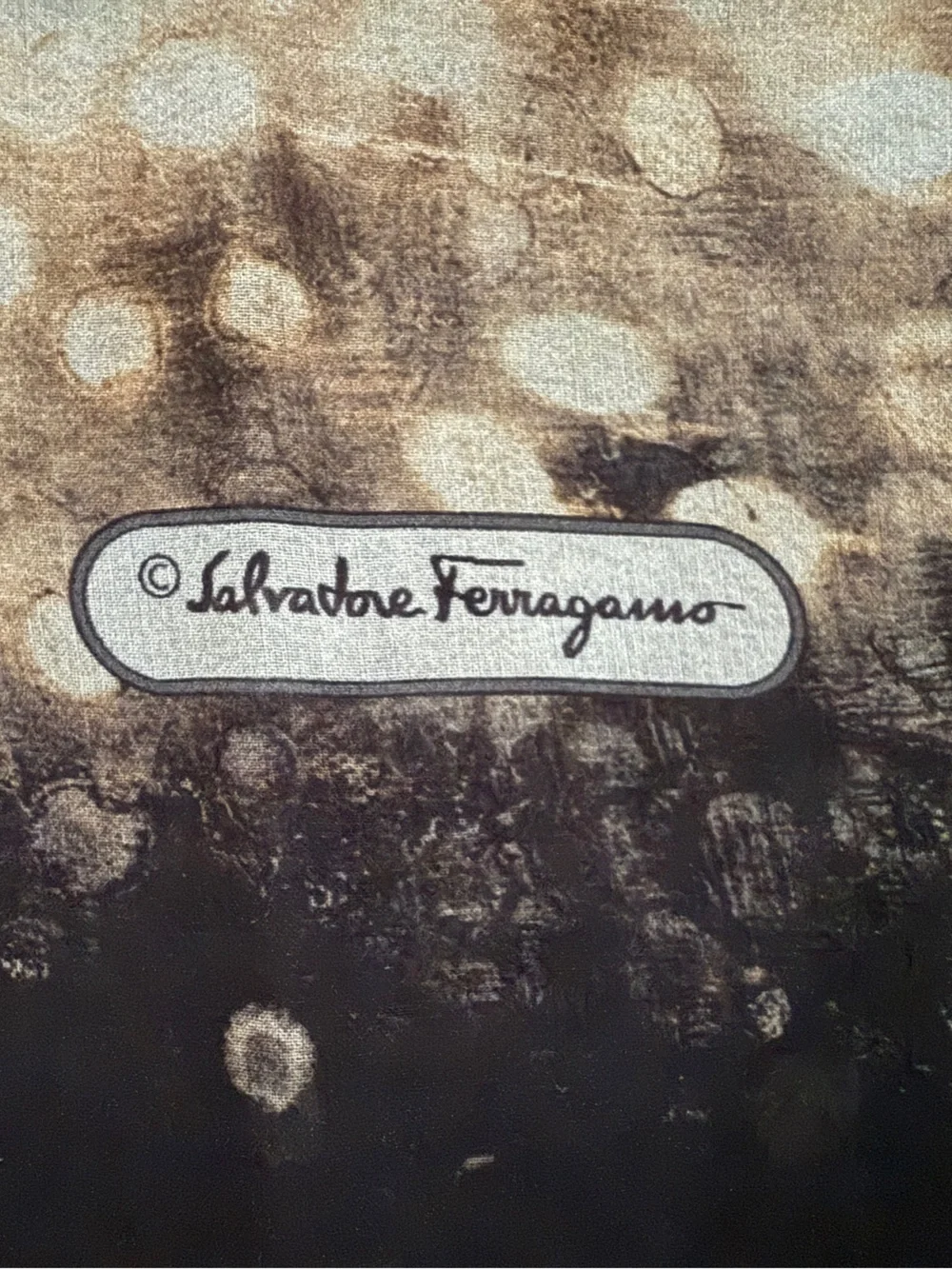 Salvatore Ferragamo Vintage Silk Scarf Zebra Print 58x16 Made In Italy Luxury